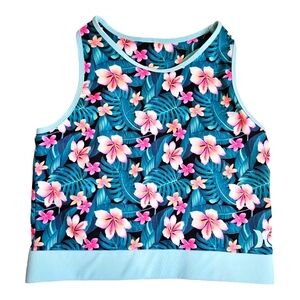 Hurley Tween Tropical Print Crop Tank Top L (12-13) NWT